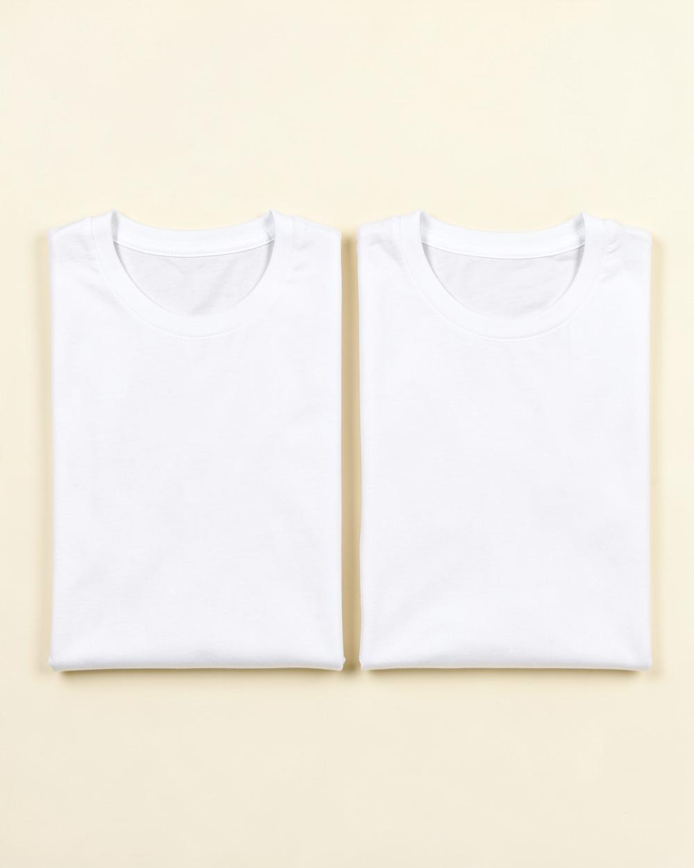 Folded matching T-shirts prepared as a gift